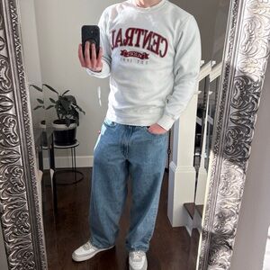 Vintage 90s Embroidered White Central Wildcats MV Sport Pro-Weave Crewneck